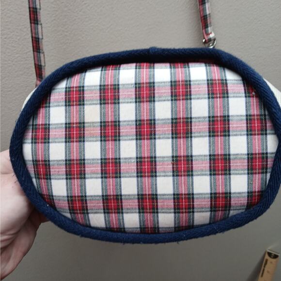 Vintage Tommy Hilfiger Plaid Drawstring Bucket Bag Shoulder Y2K Purse Red White - Picture 5 of 10